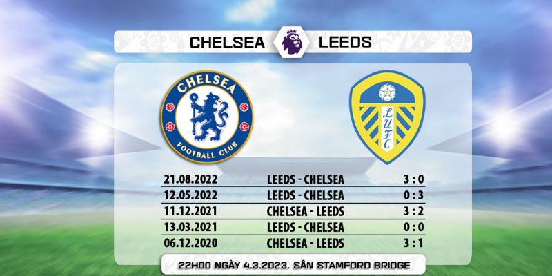 Kết quả đối đầu gần đây giữa Chelsea vs Leeds